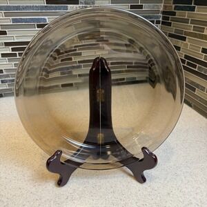VTG Pyrex Fireside Smoked Amber Glass 9" Pie Plate Baking Dish Corning 209 USA
